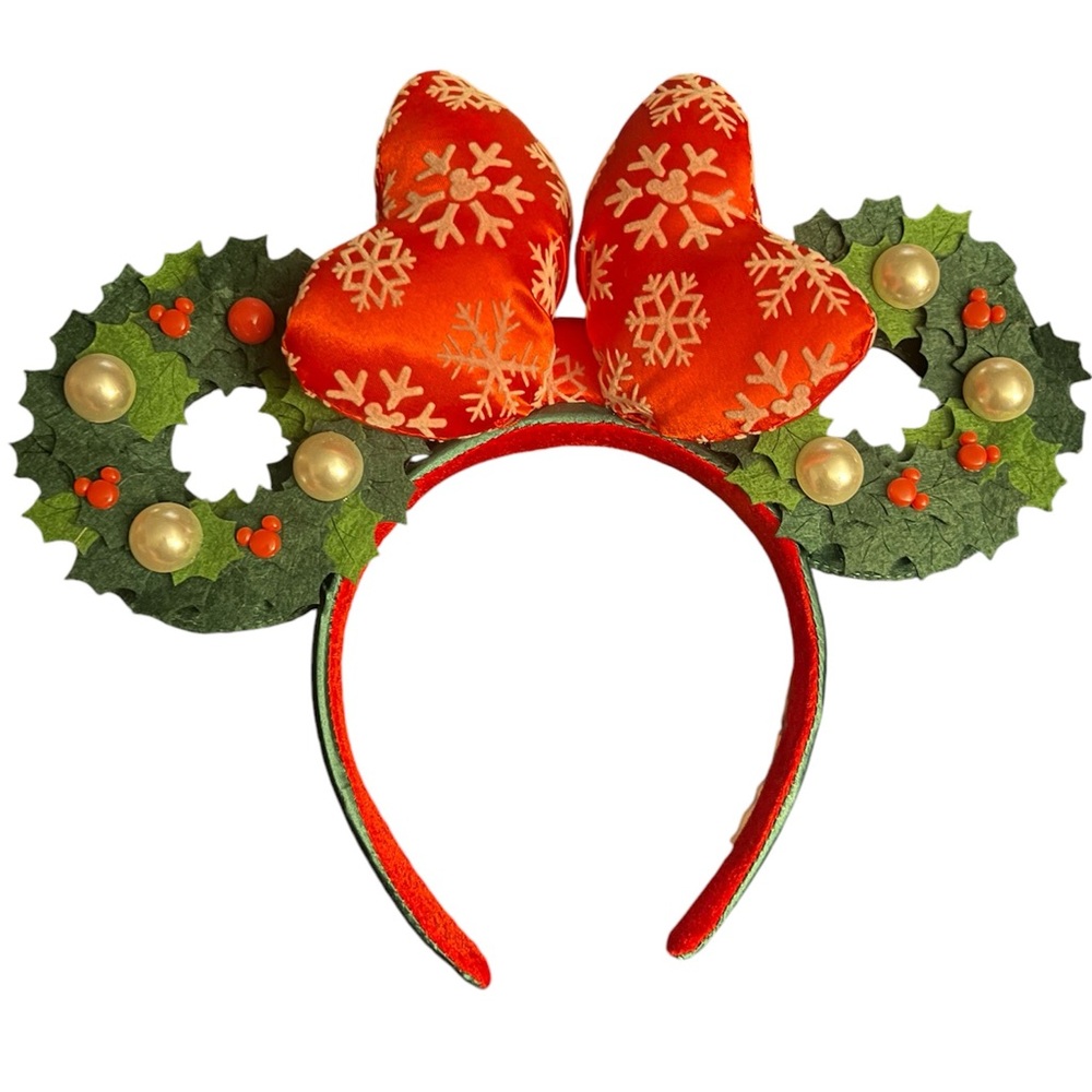 Disney Christmas wreath Minnie Mouse ears